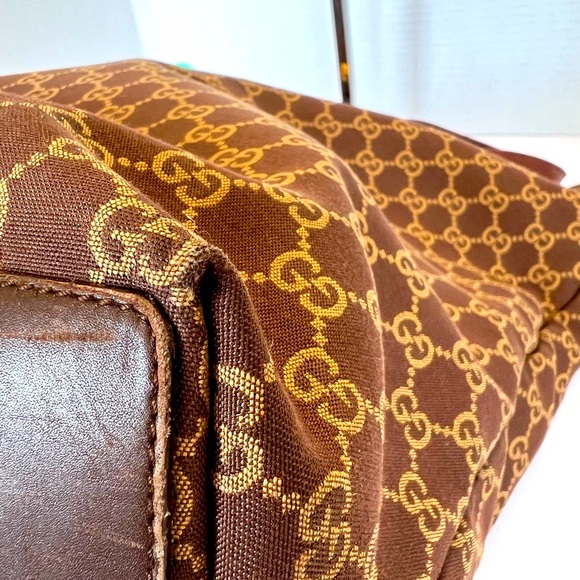 Gucci GG Monogram Brown and Tan Canvas Open Tote - Picture 8 of 15